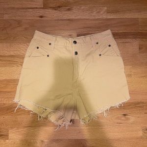 Vintage ZENA pale yellow denim shorts
